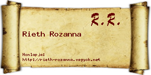 Rieth Rozanna névjegykártya